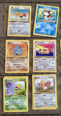 Vintage Pokemon Card Lot (34) Original Base Set First Editions Multiple Doubles! - Image 2