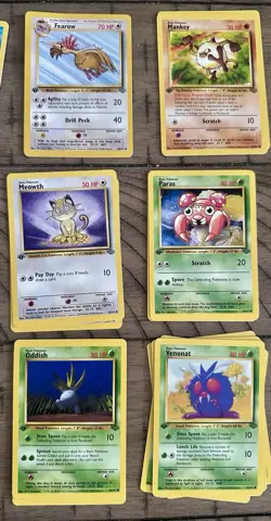 Vintage Pokemon Card Lot (34) Original Base Set First Editions Multiple Doubles! - Image 3