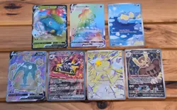 Lot of 7 Pokemon cards that includes Rare, Ultra Rare, and Promo's - Image 1