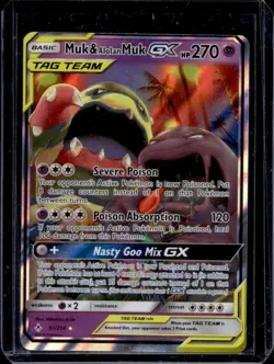 2019 Pokemon Unbroken Bonds Muk & Alolan Muk GX #61/214 - Image 1