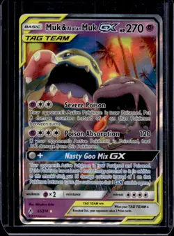 2019 Pokemon Unbroken Bonds Muk & Alolan Muk GX #61/214 - Image 1
