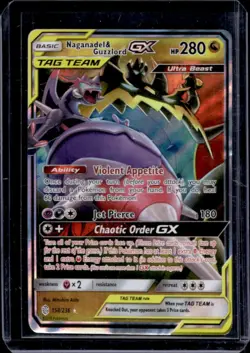 2019 Pokemon SM Cosmic Eclipse Naganadel Guzzlord Tag Team Holo #158/236 - Image 1