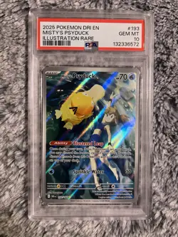 2025 POKEMON DRI EN-DESTINED RIVALS ILLUSTRATION RARE MISTY'S PSYDUCK PSA 10 - Image 1