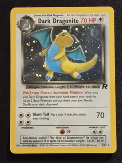 Dark Dragonite 5/82 Team Rocket Holo Pokemon Vintage MP - Image 1