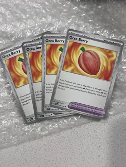 Occa Berry 140/142 - Stellar Crown Trainer Card Set x4 - Playset NM Pokemon TCG - Image 1