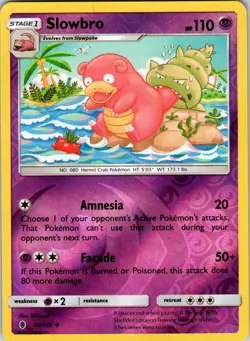 Slowbro 49/145 SM - Guardians Rising Pokemon TCG NM Reverse Holo - Image 1