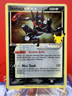 Pokemon Greninja Gold Star SWIRL | LP SWSH144 Holo Celebrations #422 - Image 1