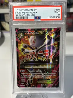 Pokemon 2015 XY Breakthrough M Mewtwo EX 160/162 Full Art PSA 9 - Image 1