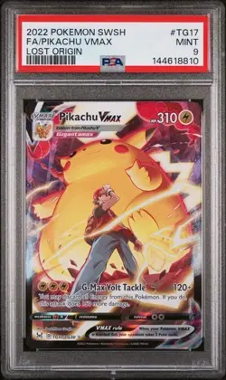 2022 POKEMON SWORD & SHIELD LOST ORIGIN #TG17 FA/PIKACHU VMAX LOST ORIGIN PSA 9 - Image 1