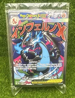 Pokemon TCG Mega Charizard X ex ME Mega Evolutions UPC Promo SEALED Holo - Image 1