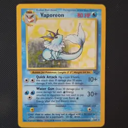Pokemon Vaporeon Holo Rare Jungle 12/64 EN 1999 WOTC - Image 1