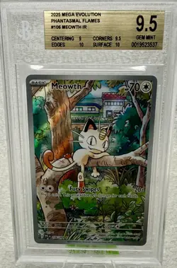 Pokemon Meowth IR 106/094 Phantasmal Flames BGS 9.5 GEM MINT Gold Label - Image 1