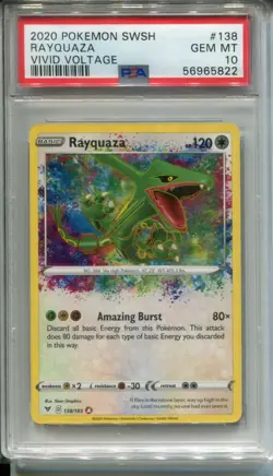 2020 Pokemon SWSH Vivid Voltage Rayquaza #138/185 PSA 10 - Image 1