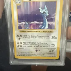 1999 Pokemon Game Dragonair Shadowless #18 PSA 2 Good - Image 3