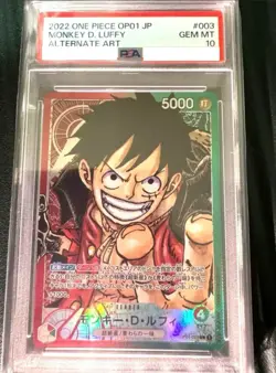 PSA 10 Monkey D. Luffy (Alt Art) OP01-003 ROMANCE DAWN - ONE PIECE Japanese 2022 - Image 1