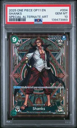 2025 ONE PIECE OP11 A FIST OF DIVINE SPEED - SHANKS SP ALT ART ST16-004 - PSA 10 - Image 1