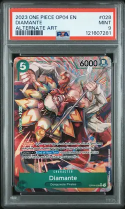 2023 One Piece Kingdoms of Intrigue 028 Diamante Alternate Art PSA Mint 9 - Image 1