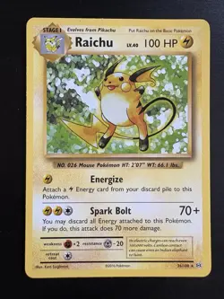 Raichu 36/108 XY Evolutions Non Holo Pokemon Card LP - Image 1
