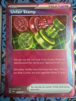 Unfair Stamp - 165/167 - Ultra Rare - Twilight Masquerade - Pokemon Card - Image 1