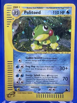Pokemon Card TCG SKYRIDGE - #H23/H32 Politoed - Holo ENG - Heavily Played WOTC - Image 1