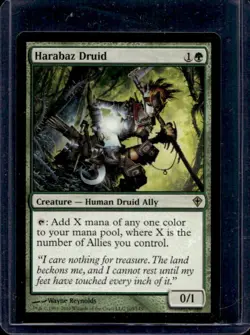 2010 Magic MTG Worldwake Harabaz Druid #105 - Image 1