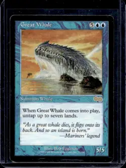 1998 Magic MTG Urza's Saga Great Whale #77 - Image 1