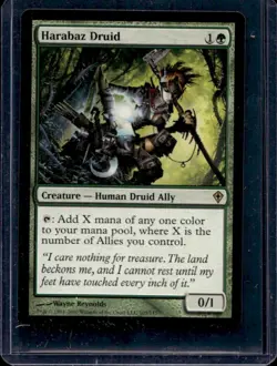 2010 Magic MTG Worldwake Harabaz Druid Foil #105 - Image 1
