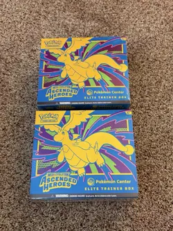 2X Pokemon TCG: Mega Evolution Ascended Heroes Pokemon Center ETB IN HAND - Image 1