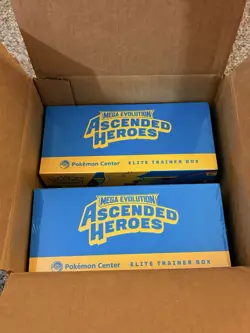 2X Pokemon TCG: Mega Evolution Ascended Heroes Pokemon Center ETB IN HAND - Image 2