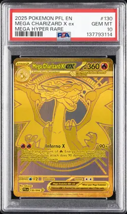 2025 POKEMON PFL EN-PHANTASMAL FLAMES MEGA HYPER RARE MEGA CHARIZARD X EX PSA 10 - Image 1