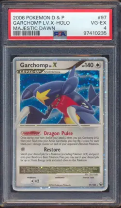 2008 POKEMON MAJESTIC DAWN PLATINUM GARCHOMP LV.X #97 PSA 4! - Image 1