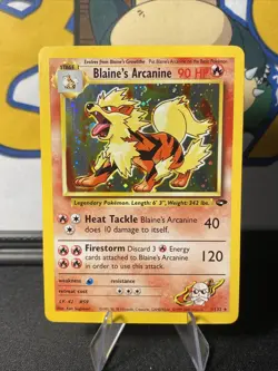 Blaine's Arcanine 1/132 Pokemon TCG Gym Challenge Unlimited Holo Rare WOTC 2000 - Image 4