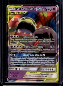 2019 Pokemon Unbroken Bonds Muk & Alolan Muk GX #61/214 - Image 1