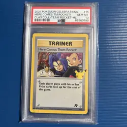 PSA 10 HERE COMES TEAM ROCKET HOLO 2021 CELEBRATIONS TR 15 RARE POKEMON GEM MINT - Image 3