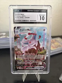 Espeon Vmax 270/264 Secret Rare Holo Fusion Strike Pokemon CGC 10 Gem Mint *155 - Image 1