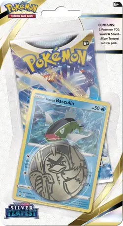 Pokemon TCG - Sword & Shield: Silver Tempest - Blister Pack - Hisuian Basculin - Image 1