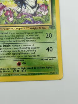 Pokemon Card 1st Edition Butterfree 33/64 Jungle Regular - Image 4
