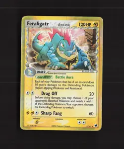 Feraligatr δ 2/101 EX Dragon Frontiers Holo Rare Pokemon Card DMG - Image 1