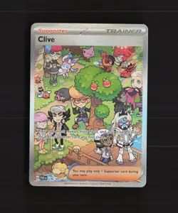 Clive 236/091 Paldean Fates Full Art SIR Rare Holo Pokemon Card NM - Image 1