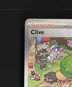Clive 236/091 Paldean Fates Full Art SIR Rare Holo Pokemon Card NM - Image 3