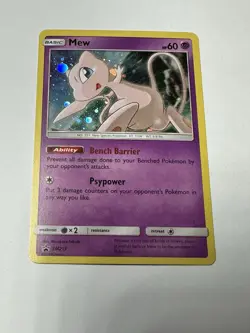 Pokemon TCG Mew SM215 Sun & Moon Black Star Promo Cosmos Holo - Image 1