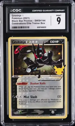 2021 POKEMON BLACK STAR PROMO #SWSH144 GRENINJA CGC 9 - Image 1