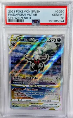 Pokemon Swsh DARKRAI VSTAR Crown Zenith Full Art GG50/GG70 PSA 10 💎 GEM MINT - Image 1