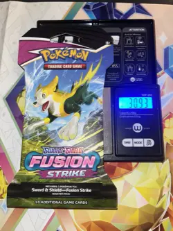 Very Heavy! 30.93 Gram Pokemon Fusion Strike Sleeved Booster Pack Sealed - Image 1