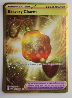 Pokemon TCG - Bravery Charm - SCR EN 175/142 Stellar Crown - Gold Secret Rare - Image 1
