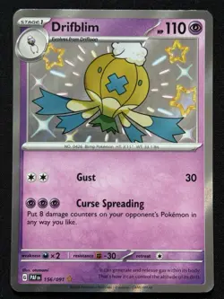 Pokemon TCG SV: Paldean Fates Drifblim Shiny Rare #156/091 Near Mint NM - Image 1