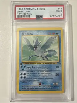 Pokemon 1st Edition PSA 9 Articuno 17/62 Fossil Regular - Image 1