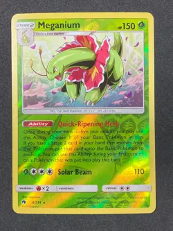 Pokemon TCG - Meganium 8/214 Reverse Holo Rare Lost Thunder 2018 - LP - Image 1