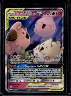 2019 Pokemon SM Cosmic Eclipse Togepi Cleffa Igglybuff Tag Team Holo #143/236 - Image 1