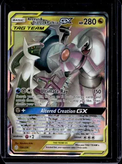 2019 Pokemon SM Cosmic Eclipse Arceus Dialga Palkia Tag Team Holo #156/236 - Image 1